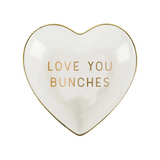 Love You Bunches, Heart Shaped Ceramic Trinket Tray