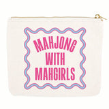 ‘Mahjong With Mah Girls’ Canvas Zipper Pouch