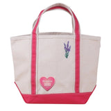 Small Canvas Tote Bag with Manifest & Lavender Flower Patches