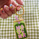 Matcha Enamel Keychain