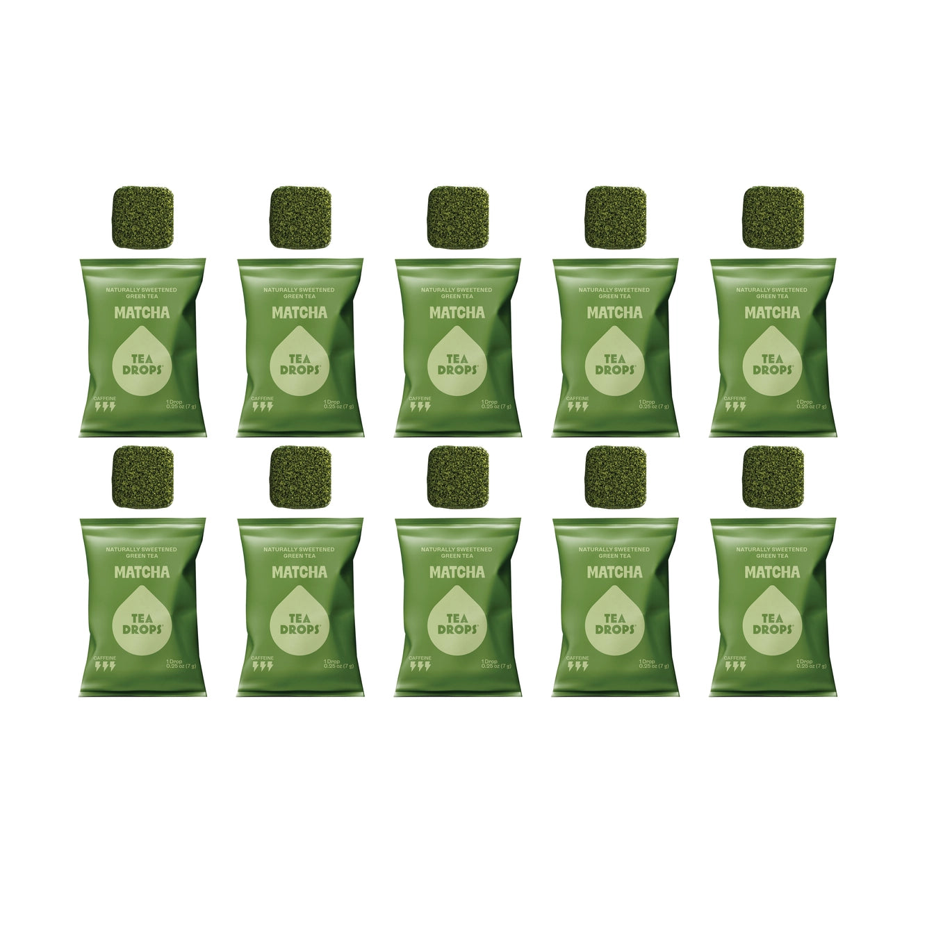 Matcha Green Tea Box, 10 Organic Bagless Tea Drops