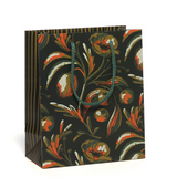 Black with Orange Florals Gift Bag, Medium