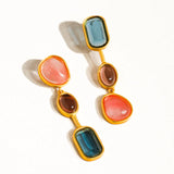 Vintage Mismatch Gem Drop Earrings