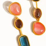 Vintage Mismatch Gem Drop Earrings