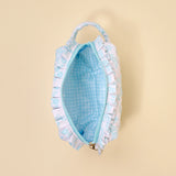 Blue Floral MRS. Quilted Cosmetic Pouch