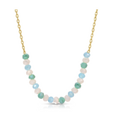 Splendid Iris Multicolored Delicate Crystal Accented Necklace