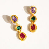 Multi Stone CZ Drop Earrings