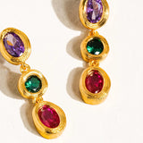Multi Stone CZ Drop Earrings