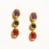 Multi Stone CZ Drop Earrings