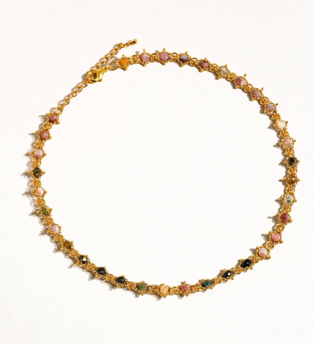 Multi-Stone Chained Necklace
