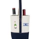 Double Wine Bottle Tote Bag with Drink Themed Patches