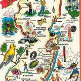 Greetings from New Jersey (Map of NJ Attractions) Greeting Card