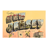 Greetings from New Jersey (State Icons) Postcard