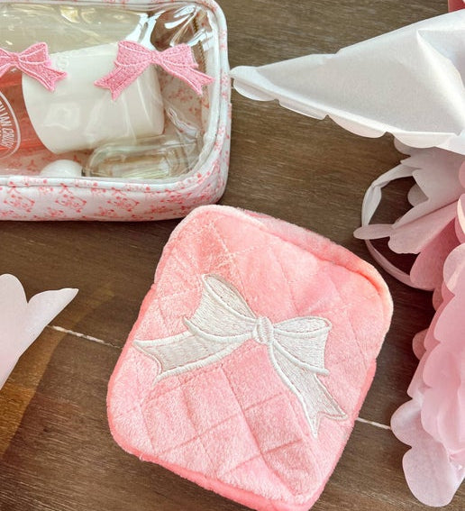 Pink Velvet Bow Mini Bag
