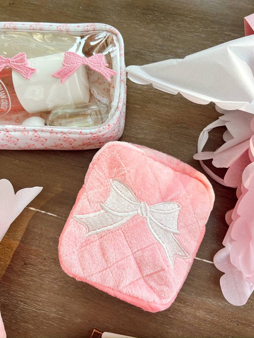 Pink Velvet Bow Mini Bag