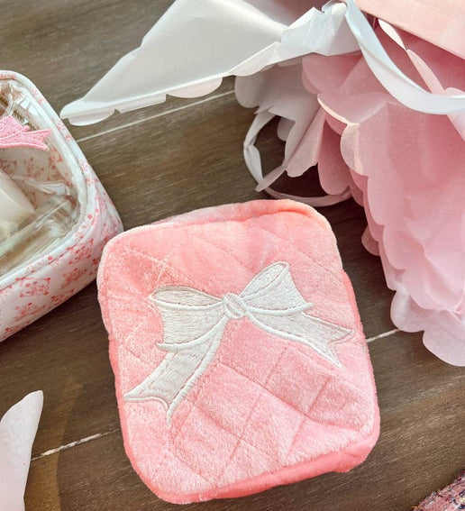 Pink Velvet Bow Mini Bag