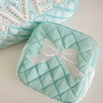 Blue Velvet Bow Mini Bag