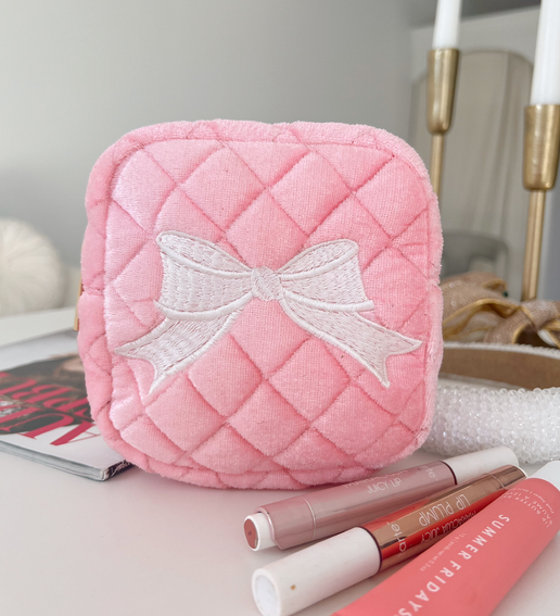 Pink Velvet Bow Mini Bag