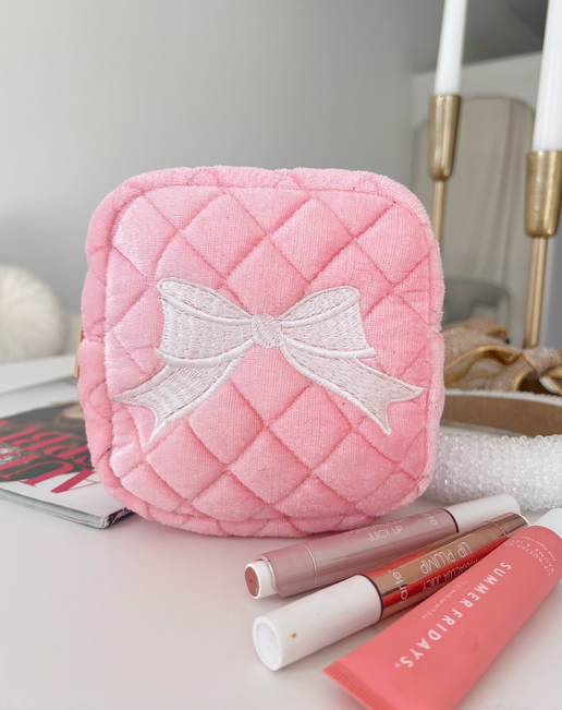 Pink Velvet Bow Mini Bag
