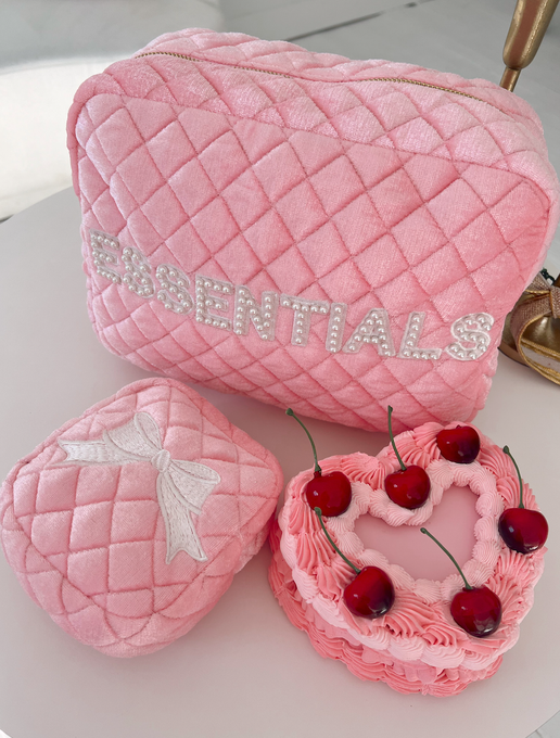 Pink Velvet Bow Mini Bag