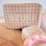 'Stuff' Pink Plaid XL Pouch
