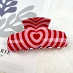 Pink & Red Heart Claw Hair Clip