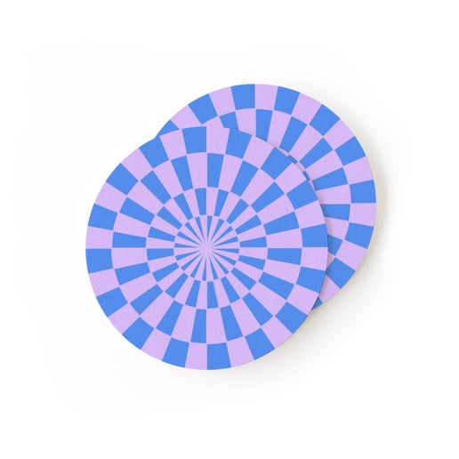 Blue Mint Check Coasters