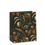 Black with Orange Flowers Gift Bag, Medium