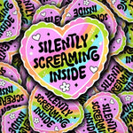 'Silently Screaming Inside' Vinyl Decal Sticker
