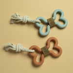 Tug & Fetch Rubber Bone Rope Dog Toy