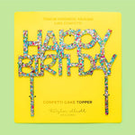 Colorful Confetti "Happy Birthday" Cake Topper