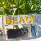'Beach' Palm Trees Clear Pouch