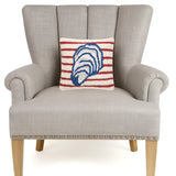 Oyster & Stripes Throw Pillow, 10x10