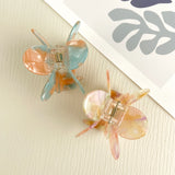 Mixed Peach & Light Blue Flower Claw Hair Clip