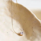 Petite CZ Heart Necklace