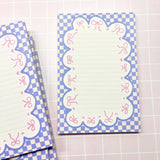 Pink Bow Checkered Notepad