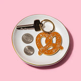 Soft Pretzel Enamel Keychain