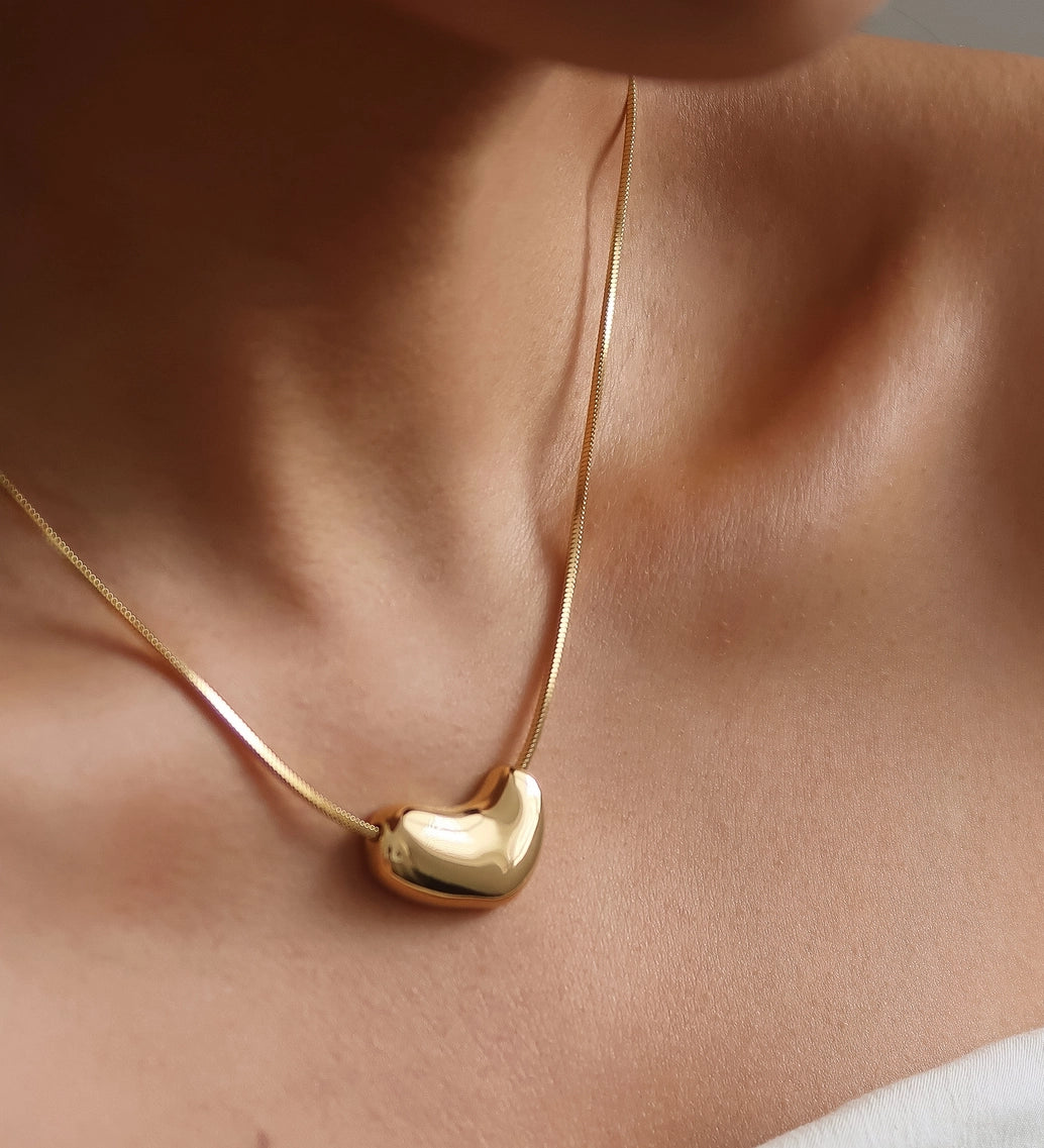 Puffy Abstract Heart Necklace