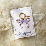 Lilac Purple Bow Enamel Keychain