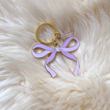 Lilac Purple Bow Enamel Keychain