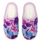 Purple Floral Fuzzy Slippers