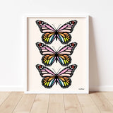 Rainbow Butterfly Art Print (8x10)