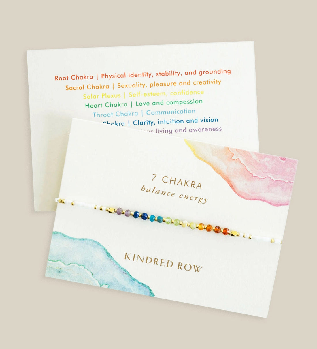 Chakra Rainbow Healing Gemstone Adjustable Beaded Bracelet