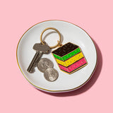 Italian Rainbow Cookie Enamel Keychain