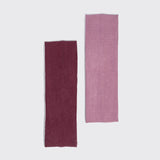 KITSCH Cherry Lacquer & Dusty Pink Ribbed Elastic Headbands, 2pc. Set