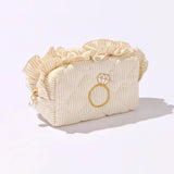 Bridal Ruffle Diamond Ring Small Zip Pouch