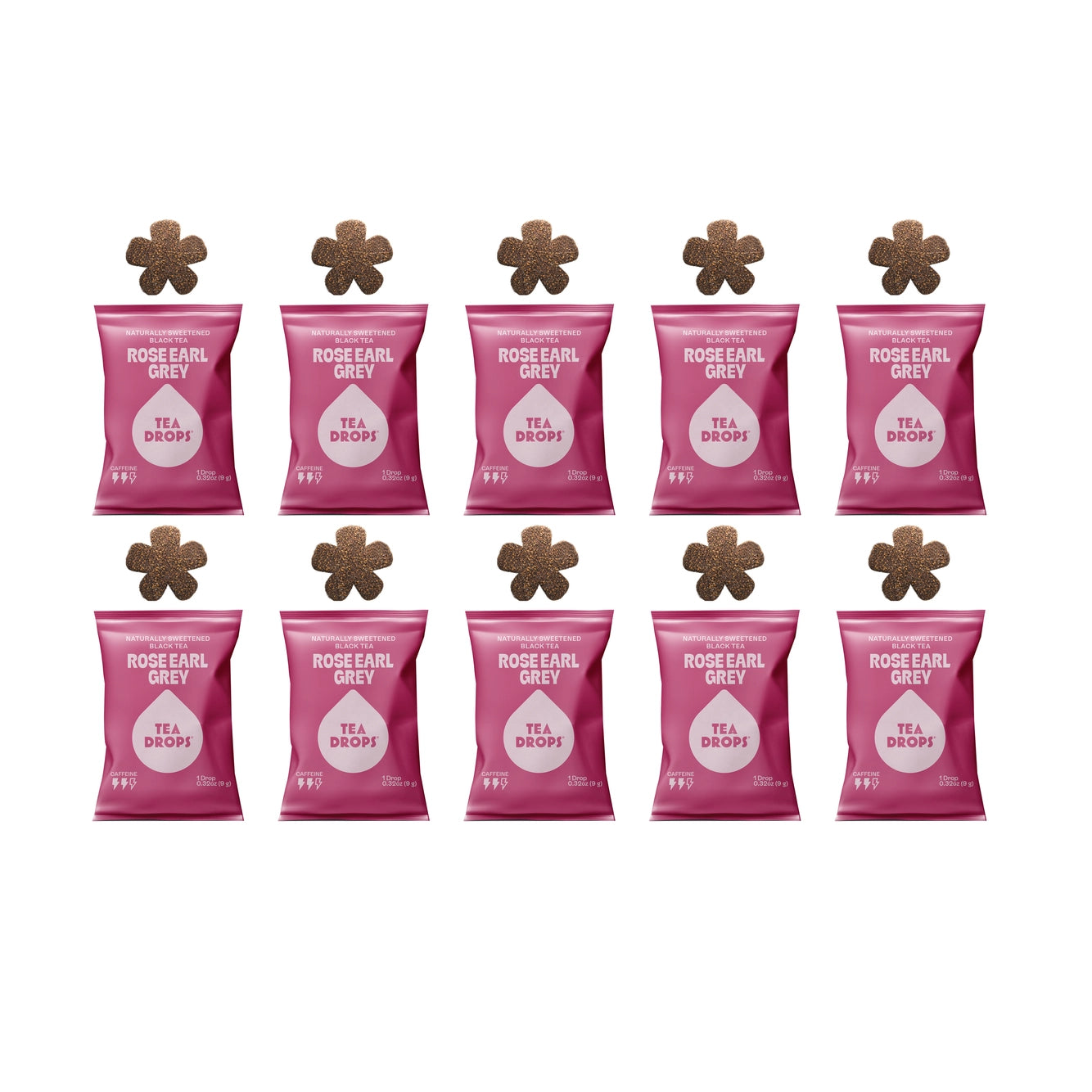 Rose Early Grey Tea Box, 10 Organic Bagless Tea Drops