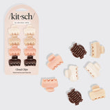 KITSCH Rosewood Mini Cloud Claw Clips, 8pcs.