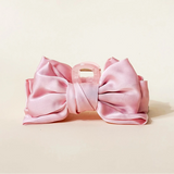 Pink Satin Bow Claw Hair Clip
