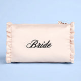 ‘Bride’ Embroidered Satin Cosmetic Bag